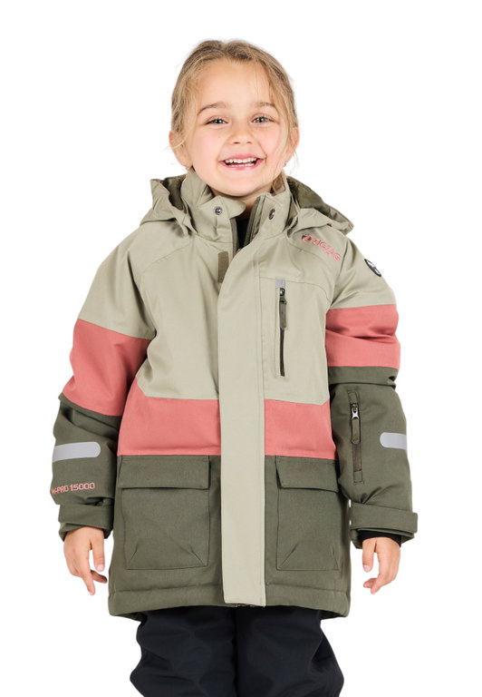 Zigzag Winter-Skijacke Taylora W-PRO 15.000 (4-Wege-Stretch, wasserdicht, winddicht) beige/rose Kinder